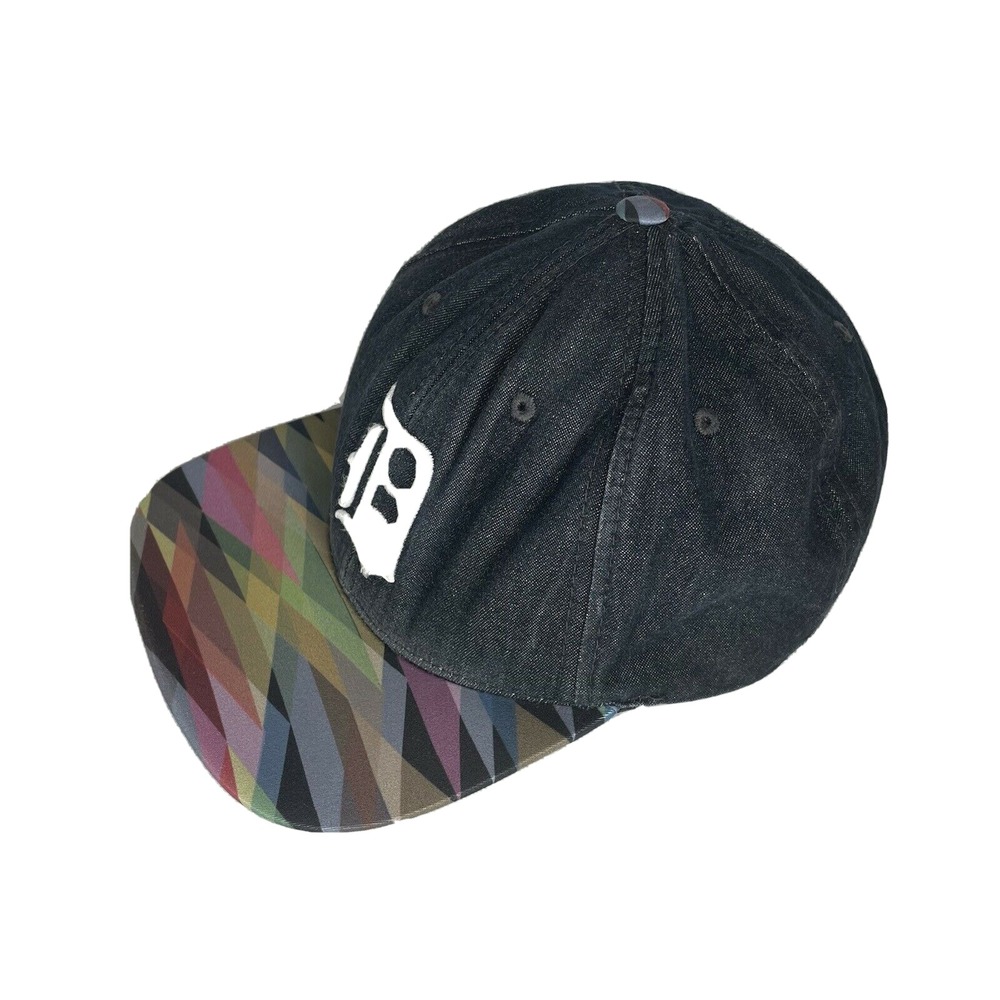 Detroit Tigers Hat Flat Bill Prism Multicolor Adjustable Strap Back Geo Tag RARE